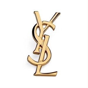 Vintage YSL Brooch Pin Gold Tone - 1.5”